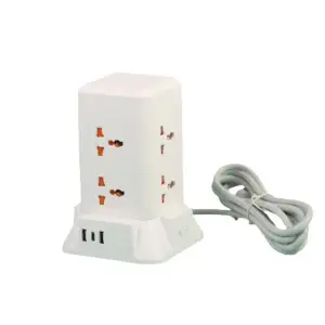 Мережевий фільтр подовжувач 4.8 м з лампою на 6 універсальних розеток з 2 USB, 1 Type-C, бездротова зарядка HP-5-3MF Yiwu UA