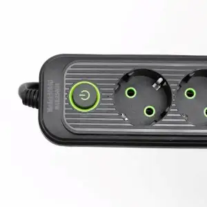 Мережевий фільтр чорний з вимикачем 3 розетки 3хUSB-A 1xUSB-C 3м HP-5-34 Yiwu UA