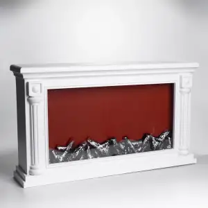 Камин декоративный с LED-подсветкой 64*13*37 см, белый Yiwu SP-60W UA