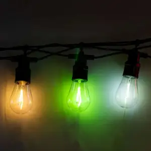Гирлянда уличная в стиле ретро светодиодная мультиколор S14 на 10 LED ламп длиной 5 метров S14ML Garlando UA