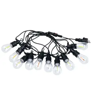 Гирлянда уличная в стиле ретро светодиодная мультиколор S14 на 10 LED ламп длиной 5 метров S14ML Garlando UA