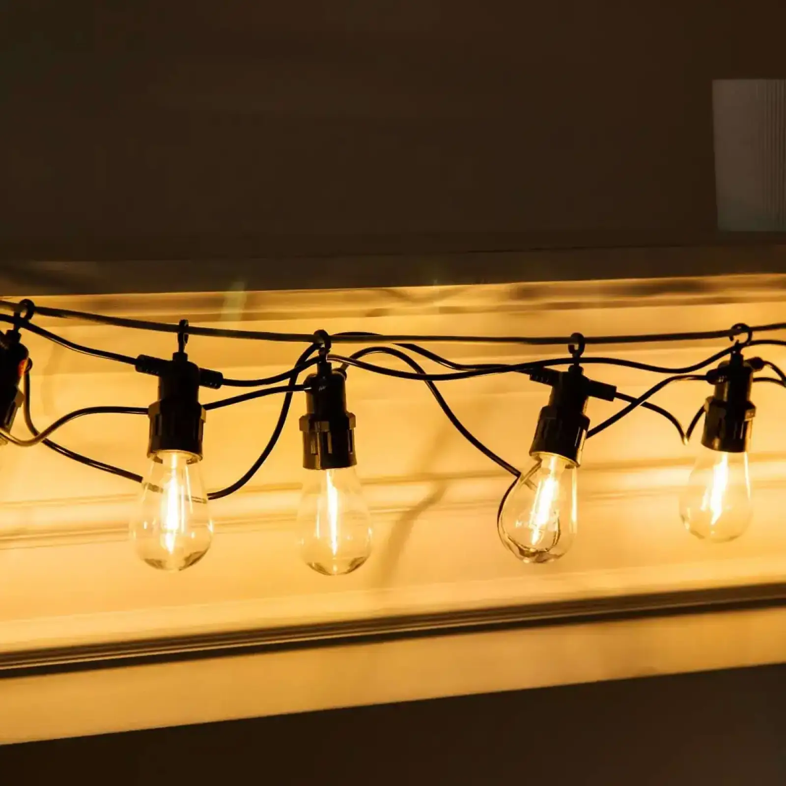 Гірлянда вулична у стилі ретро світлодіодна жовта S14 на 10 LED ламп завдовжки 5 метрів S14Y Garlando UA