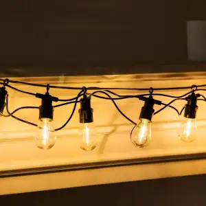 Гірлянда вулична у стилі ретро світлодіодна жовта S14 на 10 LED ламп завдовжки 5 метрів S14Y Garlando UA