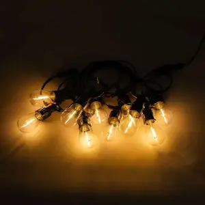 Гірлянда вулична у стилі ретро світлодіодна жовта S14 на 10 LED ламп завдовжки 5 метрів S14Y Garlando UA