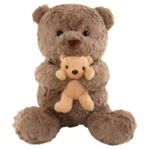 Игрушка-подушка Медведь с малышом и пледом 110х140 см коричневый 509-33BR ТМ COLORFUL HOME UA