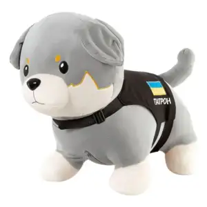 Игрушка-подушка Пес Патрон с пледом 110x140 см серый 509-6G ТМ COLORFUL HOME UA