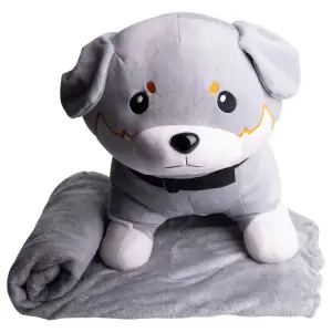 Игрушка-подушка Пес Патрон с пледом 110x140 см серый 509-6G ТМ COLORFUL HOME UA