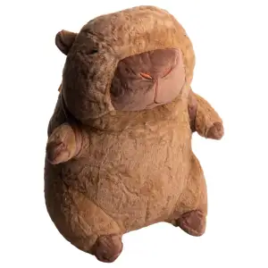 Игрушка-подушка Каприбара с гамбургером и пледом 110x140 см детский плюшевый коричневый 520-8 ТМ COLORFUL HOME UA