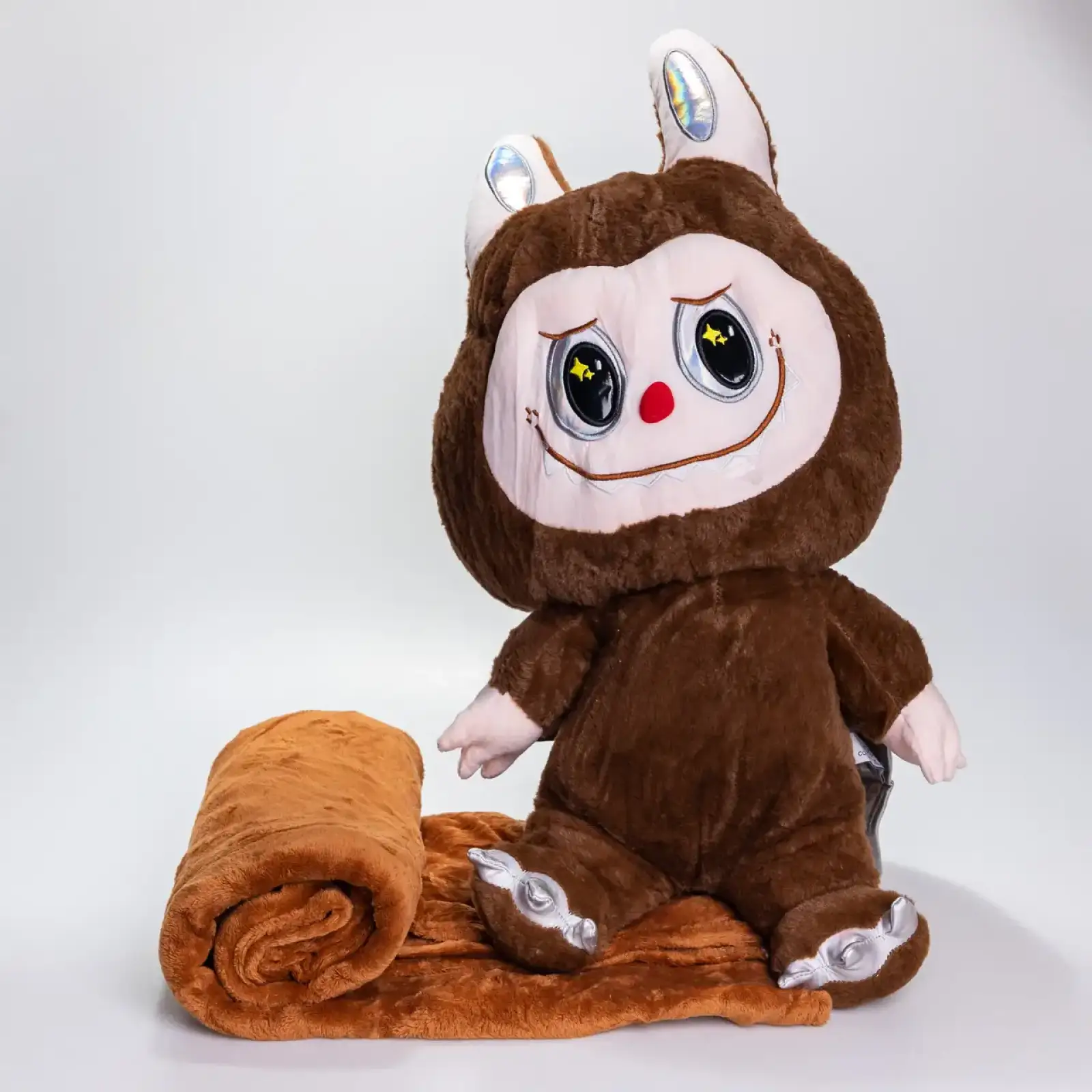 М'яка іграшка-плед, подушка 3 в 1 Labubu Brown Dragon плед в іграшці дитячий плед іграшка Лабубу Коричневий 520-29BR Yiwu UA