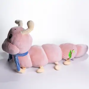 М'яка іграшка-подушка з пледом Гусениця 110×170 (см) плюшевий дитячий плед 3в1 Рожевий Colorful Home (7127-P) UA