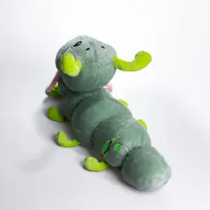 М'яка іграшка-подушка з пледом Гусениця 110×170 (см) плюшевий дитячий плед 3в1 Зелений 7127-GR Colorful Home UA