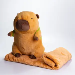 Мягкая игрушка-подушка с пледом Капибара 120*150 см Коричневый 520-7 ТМ COLORFUL HOME UA