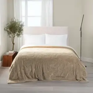 Покрывало на кровать 200×220 см плюшевое кофейный 9089-20-60-3 Colorful Home UA