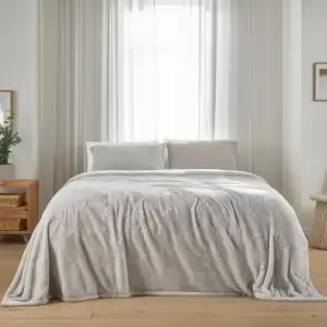 Покривало на ліжко 200*220 см плюшеве світло-сірий 9089-20-60-1 Colorful Home UA