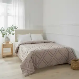 Покривало на ліжко стьобане 200*230 см бавовняне кавовий 505-24-18-3 Colorful Home UA