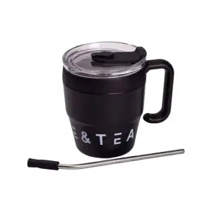 Термокружка Coffee & Tea с трубочкой черная HP-14-23B Yiwu UA