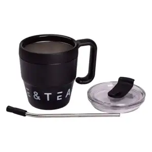 Термокружка Coffee & Tea с трубочкой черная HP-14-23B Yiwu UA