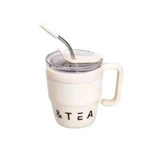Термокружка Coffee & Tea с трубочкой бежевая HP-14-23BE Yiwu UA