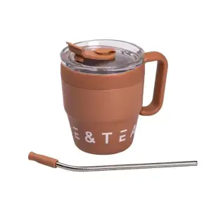 Термочашка Coffee & Tea з трубочкою коричнева HP-14-23BR Yiwu UA