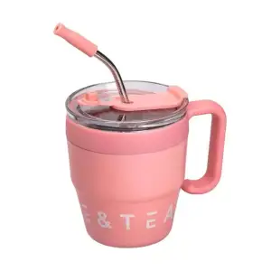 Термочашка Coffee & Tea з трубочкою рожева HP-14-23P Yiwu UA