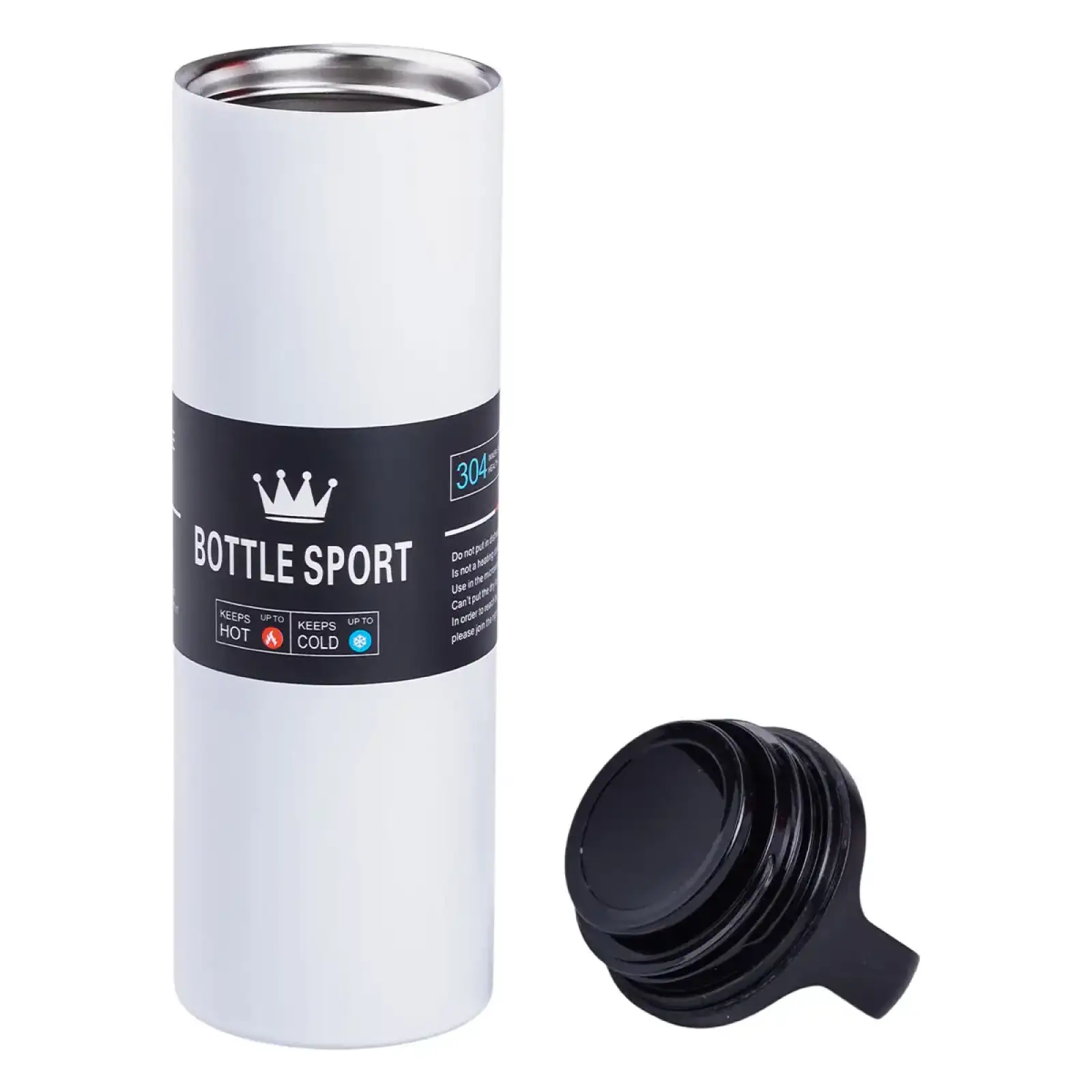Термос металевий 500 мл Bottle Sport з вакуумною ізоляцією білий HPGM5009W Yiwu UA