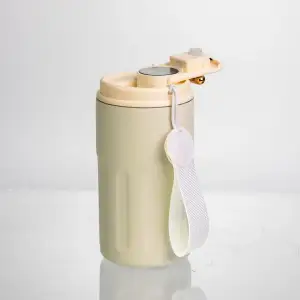 Термочашка Coffee 400 мл з ремінцем та датчиком температури, білий Yiwu HP-GM-2 UA