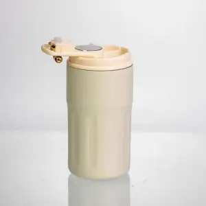 Термочашка Coffee 400 мл з ремінцем та датчиком температури, білий Yiwu HP-GM-2 UA
