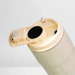 Термочашка Coffee 400 мл з ремінцем та датчиком температури, білий Yiwu HP-GM-2 UA