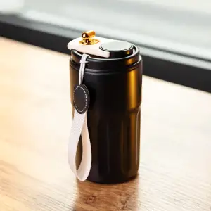 Термочашка Coffee 400 мл с ремешком и датчиком температуры, черный Yiwu HP-GM-3 UA