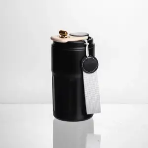 Термочашка Coffee 400 мл з ремінцем та датчиком температури, чорний Yiwu HP-GM-3 UA