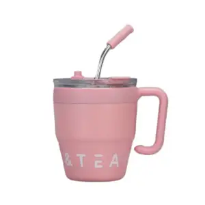 Термокружка Coffee & Tea с трубочкой розовая HP-14-23P Yiwu UA