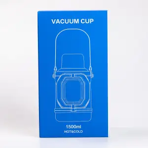 Термос Vacuum Cup 1.5 літра з ремінцем і складною ручкою білий HP-14-21W Yiwu UA