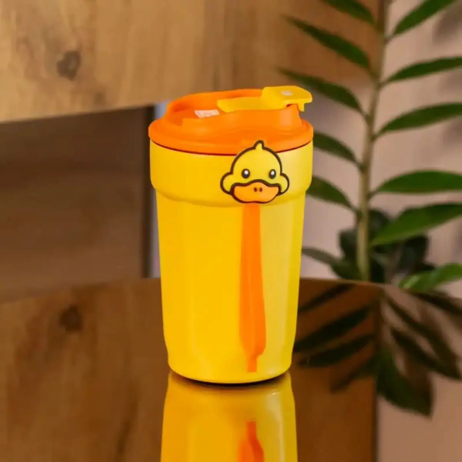 Термокружка 450 мл с крышкой на защелке G. Duck Желтый HP28489 Happy Life UA