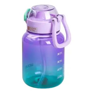 Бутылка для воды многоразовая 700 мл бутылочка с трубочкой Фиолетовая HP-14-32V Yiwu UA