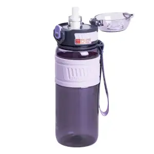 Бутылка для воды с трубочкой и ремешком 750 мл Фиолетовая HP-14-34V Yiwu UA