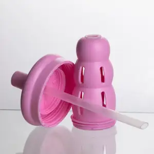 Пляшка для води скляна Abstract із ситечком 1 л, азалія Yiwu HP-GM-26 UA