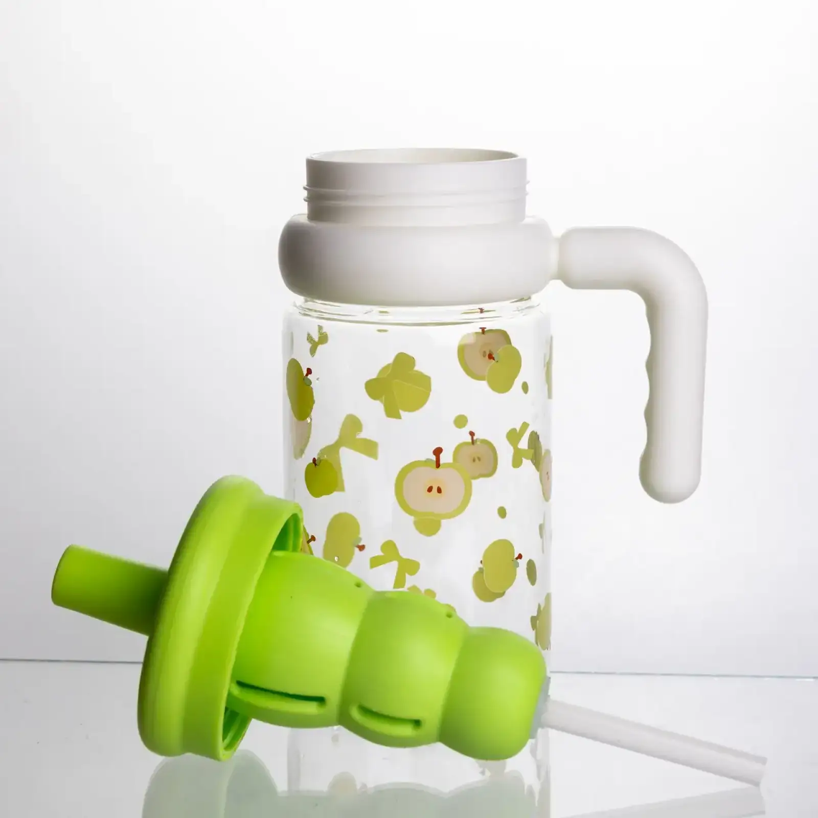 Пляшка для води скляна Apple з ситечком 1,1 л, зелений Yiwu HP-GM-29 UA