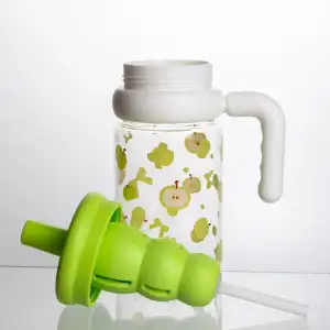 Пляшка для води скляна Apple з ситечком 1,1 л, зелений Yiwu HP-GM-29 UA
