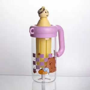 Пляшка для води скляна Capybara із ситечком 750 мл, ліловий Yiwu HP-GM-23 UA