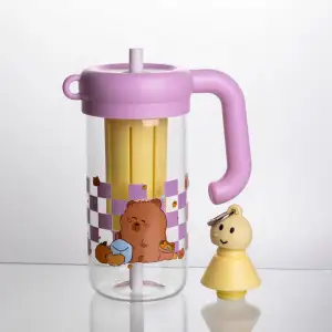 Пляшка для води скляна Capybara із ситечком 750 мл, ліловий Yiwu HP-GM-23 UA