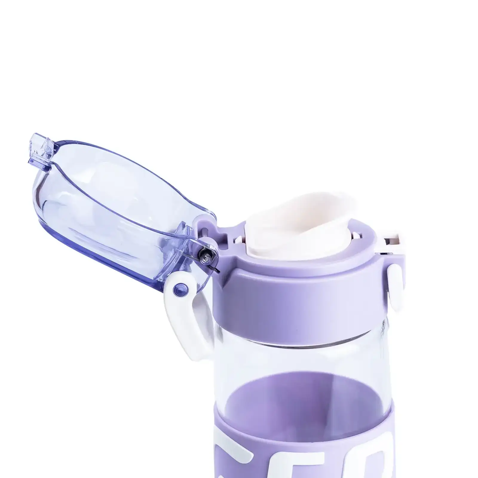 Бутылка для воды 460 мл стеклянная с пластиковой крышкой Фиолетовый HP17299V Happy Life UA