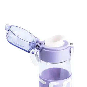 Бутылка для воды 460 мл стеклянная с пластиковой крышкой Фиолетовый HP17299V Happy Life UA