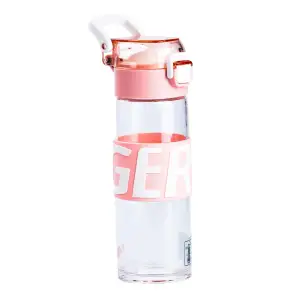 Бутылка для воды 460 мл стеклянная с пластиковой крышкой Розовый HP17299P Happy Life UA