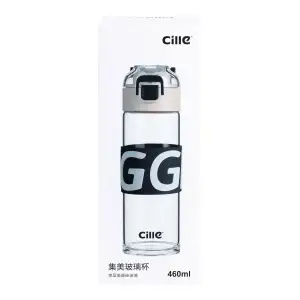 Бутылка для воды 460 мл стеклянная с пластиковой крышкой синяя HP17299BL Happy Life UA