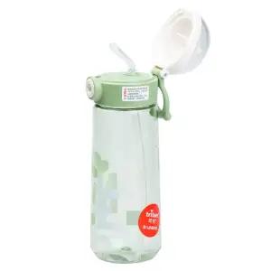 Бутылка для воды 620 мл с трубочкой Зеленая HP17300GR Happy Life UA