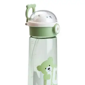 Бутылка для воды 620 мл с трубочкой Зеленая HP17300GR Happy Life UA