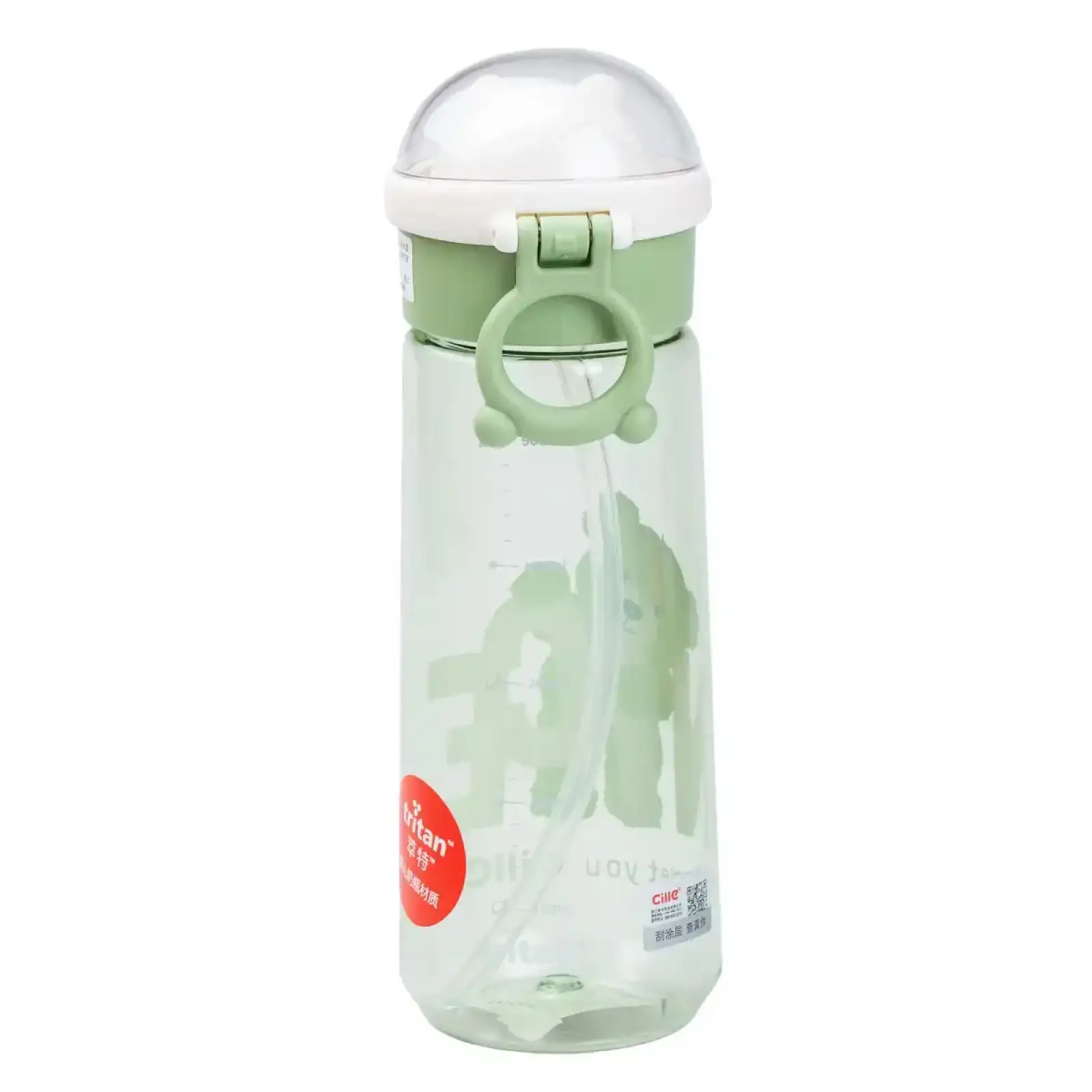 Бутылка для воды 620 мл с трубочкой Зеленая HP17300GR Happy Life UA