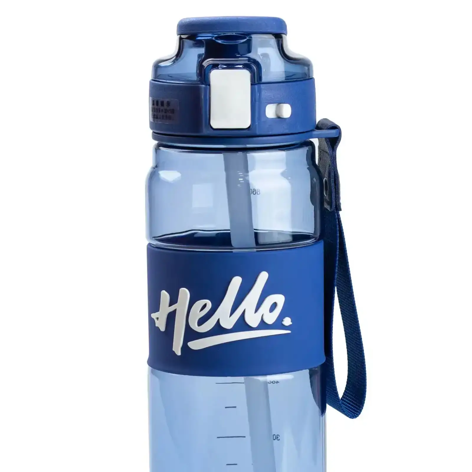 Бутылка для воды 860 мл тритан с ремешком и ручкой Синяя HP17303BL Happy Life UA