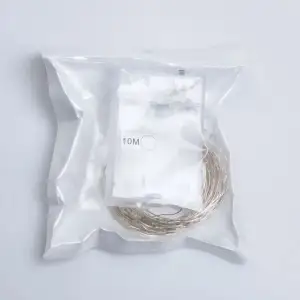Гирлянда роса 10 метров капля на батарейках на 100 led белый провод белая 100L10MWW Garlando UA