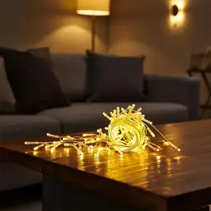 Новорічна гірлянда штора 1,5х1,5 м 64 LED кімнатна гірлянда білий провід Жовте світло ZWM1564LEDY Garlando UA